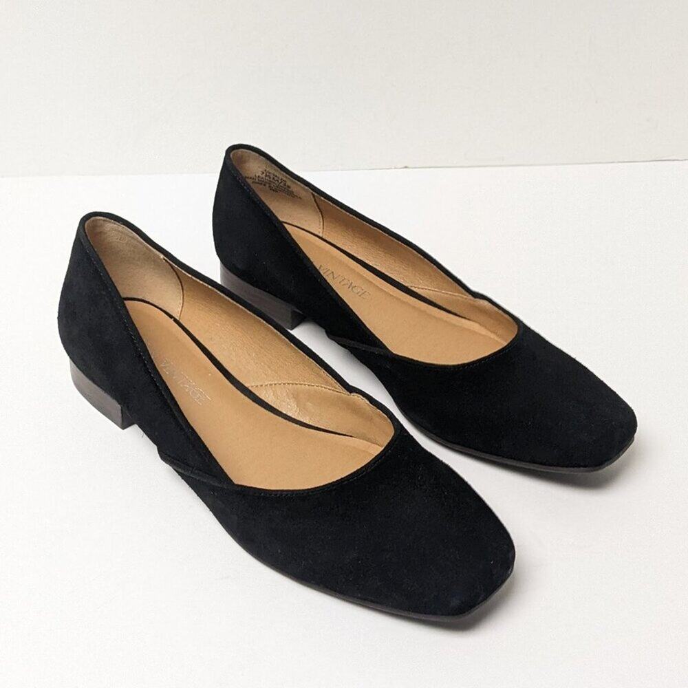 Crown Vintage Talzie Slip-On Shoes, Black Suede, Women's 7.5